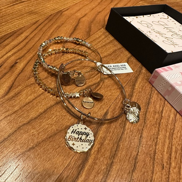 Alex and Ani Birthday Bracelets Gift Box Set in Shiny Gold - Picture 13 of 15